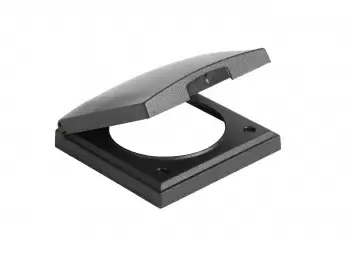 Tampa de tomada 220V linha BERKER em PRETO ANTRACITE para caravanas, autocaravanas e autocaravanas.