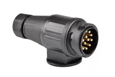 Tomada macho em PVC de 13 pólos para caravanas e reboques.