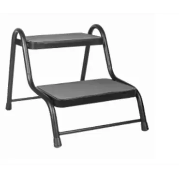 Degrau de entrada duplo preto para caravanas, autocaravanas e autocaravanas.