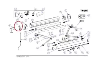 Molinete lateral esquerdo de substituição para toldos de caravana e autocaravana Thule Omnistor 5200.