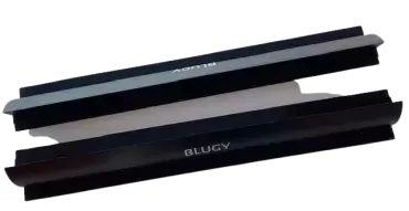 Conjunto de 2 suportes BLUGY pretos de 668 mm para painéis solares para caravanas, caravanas e autocaravanas.