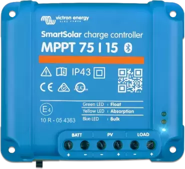 Regulador solar Victron Energy MPPT 75/15 Bluetooth SmartSolar para autocaravanas e autocaravanas.