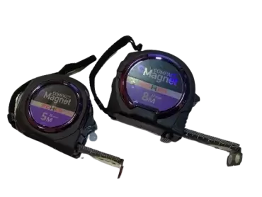 Fita métrica profissional 8MT preta compacta magnética 8x27mm, de alta qualidade.