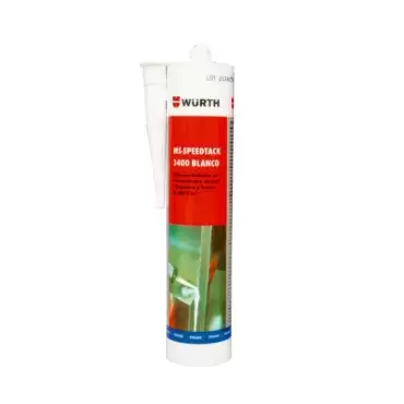 Adesivo selante de aderência Wurth White Polymer MS-SPEEDTACK 3400 em 3 segundos para caravanas, autocaravanas e autocaravanas.
