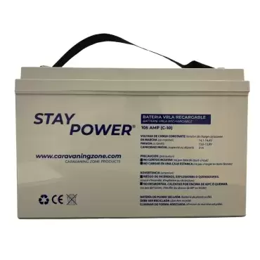Bateria Híbrida/Gel Stay Power 105AH estacionária, caravanas, autocaravanas e autocaravanas.