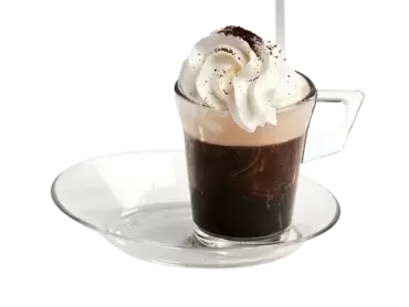 Xícara de café expresso com placa de policarbonato transparente muito resistente. Adequado para eletrodomésticos.