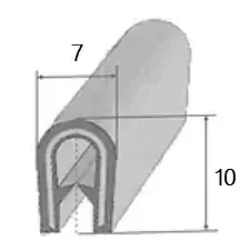 Borracha multiuso para perfil de vedação de porta de autocaravana, caravana e autocaravana.