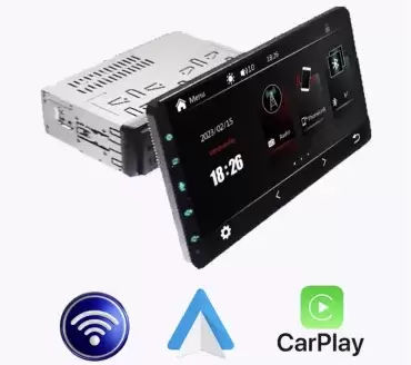 Sistema de música multimédia 1 Din MP5 com ecrã táctil capacitivo de 10″ para autocaravanas e autocaravanas.