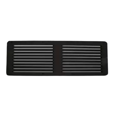 Grelha multiusos em plástico ABS preto para exteriores de 385x220 mm para caravanas, autocaravanas e autocaravanas.