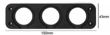 Estrutura tripla para tomadas USB, voltímetros, etc. para caravanas, autocaravanas e autocaravanas.