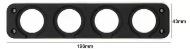 Estrutura quádrupla para tomadas USB, voltímetros, etc. de caravanas, autocaravanas e autocaravanas.
