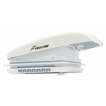 Clarabóia com ventilador tipo Maxxfan com cobertura externa branca, caravana, autocaravana e autocaravana.