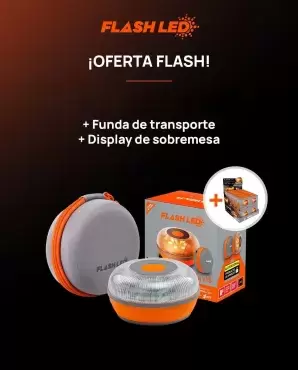 Luz de emergência Flash Led V16 geolocalizável com conectividade incluída até 2038 + caixa protetora GIFT.
