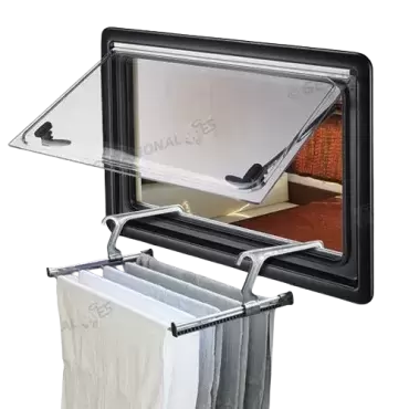 Varal telescópico ExtraHome com braços reguláveis para caravanas, autocaravanas e autocaravanas.