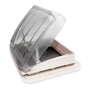 Clarabóia 40x40 com vidro duplo, estore integrado e mosquiteiro para caravanas, autocaravanas e autocaravanas.