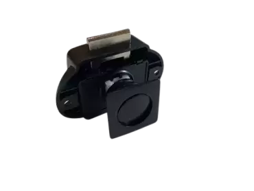 Fechadura de porta com contorno de botão quadrado em preto fosco para caravanas. autocaravanas e autocaravanas.