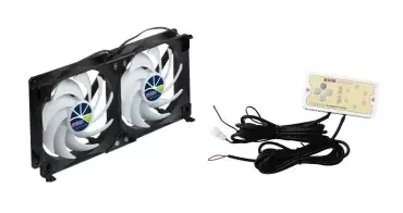 Kit de dois ventiladores frigoríficos automáticos TITAN 9cm de fácil instalação para caravanas, autocaravanas e autocaravanas.