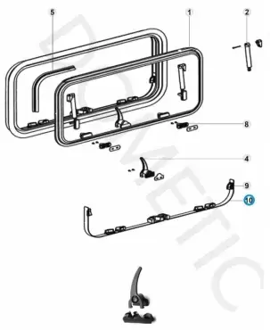 Fita de reposição original para janelas deslizantes Dometic S7 900X450 para motorhome, caravana e trailer.