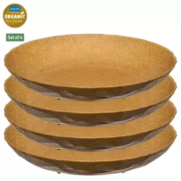 Conjunto de 4 pratos fundos Club 22 cm cor areia, camping caravanismo.