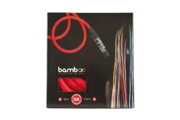 Mangueira mágica extensível vermelha de bambu de 7,5 a 23 metros com acessórios, caravanas, motorhomes, campers e 4x4 overland.