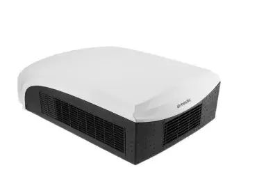 Ar condicionado de teto branco Mestic RTA-2500LW com difusor branco exclusivo, para caravanas, motorhomes e campers.