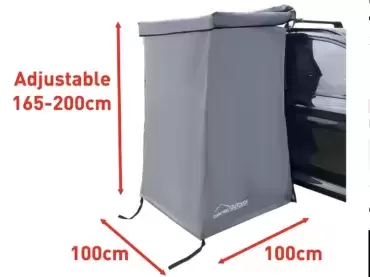 Cabine de chuveiro dobrável portátil com luz LED para campistas e veículos todo-terreno 4x4.