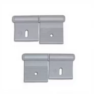 Recambio Kit 2 Bisagras de aluminio color aluminio para puertas y arcones de caravanas, autocaravanas y camper.