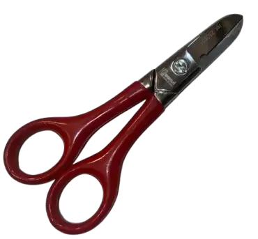 Tijera telefonista Fumasi  145mm lama recta y mango metálico recubierto de plástico.