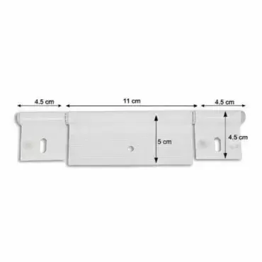 Recambio de bisagra de aluminio blanco 200 mm con 3 agujeros para caravanas y autocaravanas.