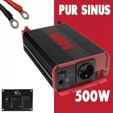 Conversor de corrente de onda pura EZA POWER 500W com controle remoto para autocaravanas, campistas e 4x4 terrestres.