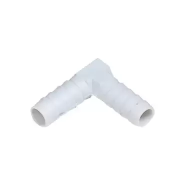 Cotovelo de plástico de 10 mm 90º para ligações de água em caravanas, autocaravanas e autocaravanas.