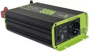 Conversor de corrente de onda pura POWERLI 500W com controle remoto para autocaravanas, campistas e 4x4 terrestres.