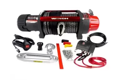 Guincho 12V, 12.000lbs, 5448KG, Cor Cinza para 4X4 Overland.