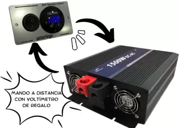 Onda Pura 1500W, 230V, inversor de potência 12V para caravanas, autocaravanas, autocaravanas e 4x4 terrestres.