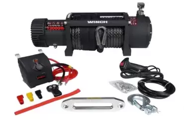 Guincho 12V, 12.000lbs, 5897KG, Cor Cinza para 4X4 Overland.