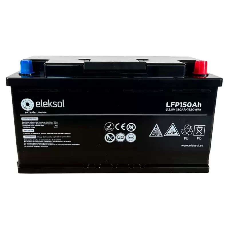 Batería Litio Eleksol 150Ah/12.8V  con Bluetooth y BMS integrado para autocaravanas y camper.