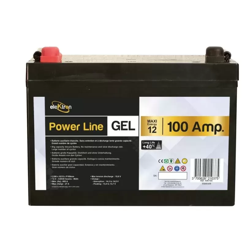 Bateria gel 2ª generación 100ah un 40% mas rendimiento