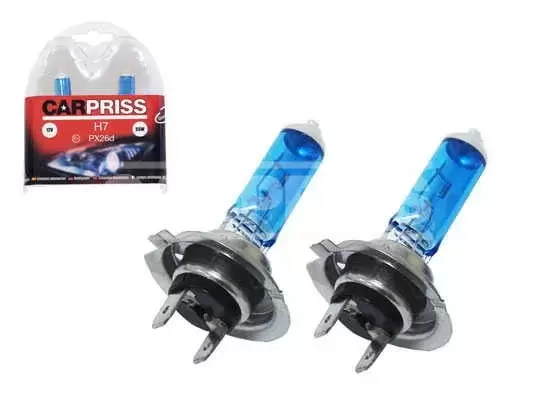 Estuche 2 bombillas H7 60% MAS TIPO XENON azul 12v 55w universal autocaravana camper