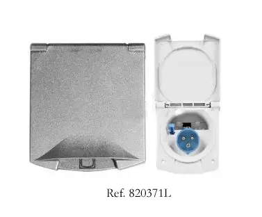 Toma exterior electrica tapa gris Ref.82037L