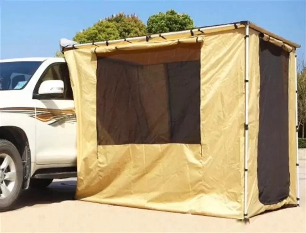 Cerramiento para toldo tipo 4x4 overland de 2.5 x 2.5 metros con suelo interior.