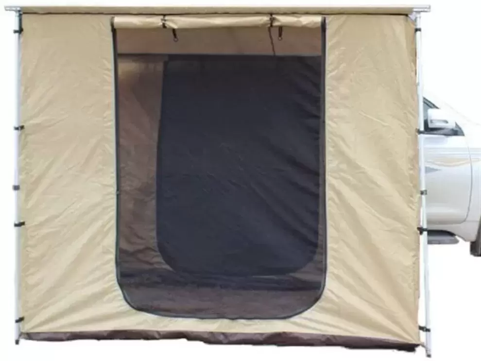 Cerramiento para toldo tipo 4x4 overland de 2.5 x 2.5 metros con suelo interior.