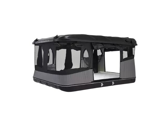 Tienda de techo EVASION EVO negra JAMES BAROUD modelo apertura horizontal.