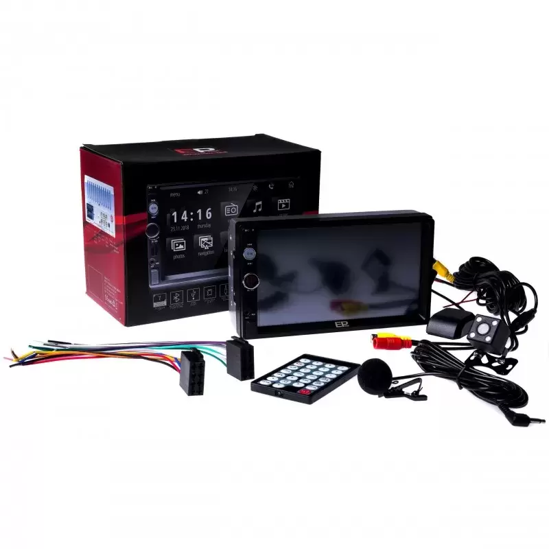 Equipo multimedia doble Din 7" GPS Micro SD MirrorLink, retrocámara, micrófono manos libres, para autocaravana y camper.