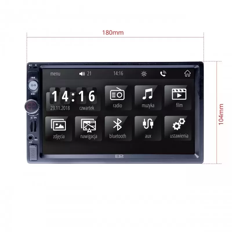 Equipo multimedia doble Din 7" GPS Micro SD MirrorLink, retrocámara, micrófono manos libres, para autocaravana y camper.