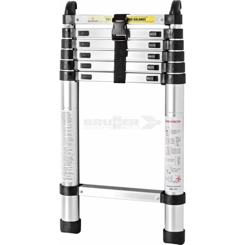 Escalera telescopica con soportes de aluminio Brunner 210x36x6 CM para caravana, autocaravana o camper