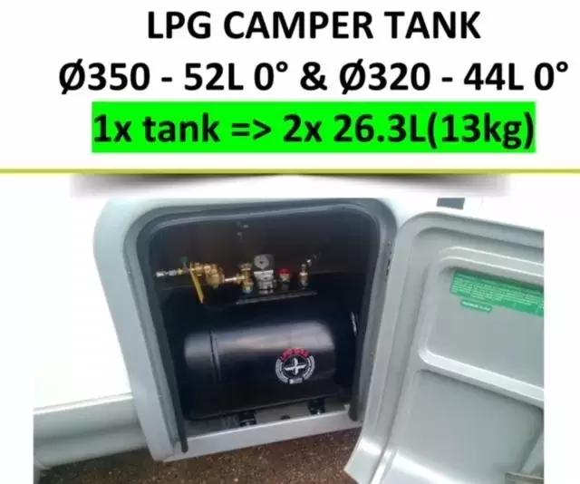 Botella recargable autocaravana toma exterior 44litros