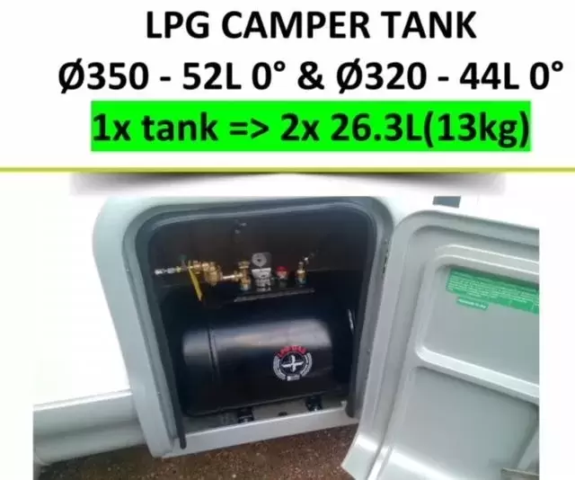 Botella recargable autocaravana toma exterior 52litros