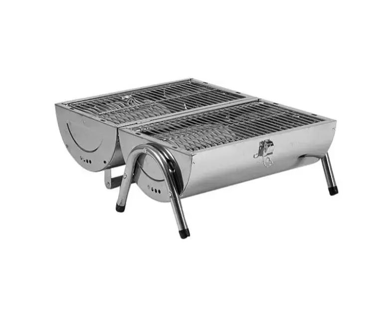 Barbacoa de carbon BO-CAMP BARREL de acero inoxidable, camping caravaning.