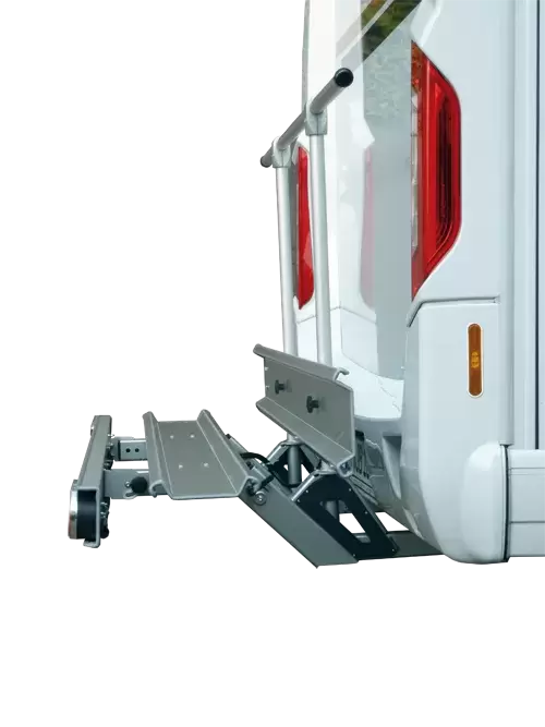 Portamotos plegable LINNEPE XtraFold para autocaravanas CON alargo de chasis.