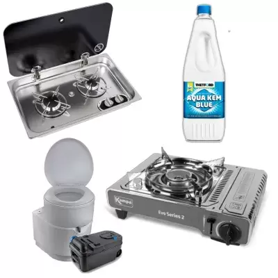 Cozinhas, WC e acessórios para autocaravana